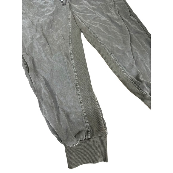 Aerie Womens Large Small Ribbed Woven Jogger Pants Green Lyocell Relax Comfy - Picture 3 of 9